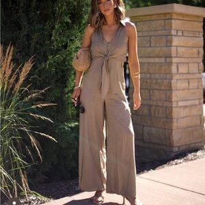 Elegant Tan Jumpsuit